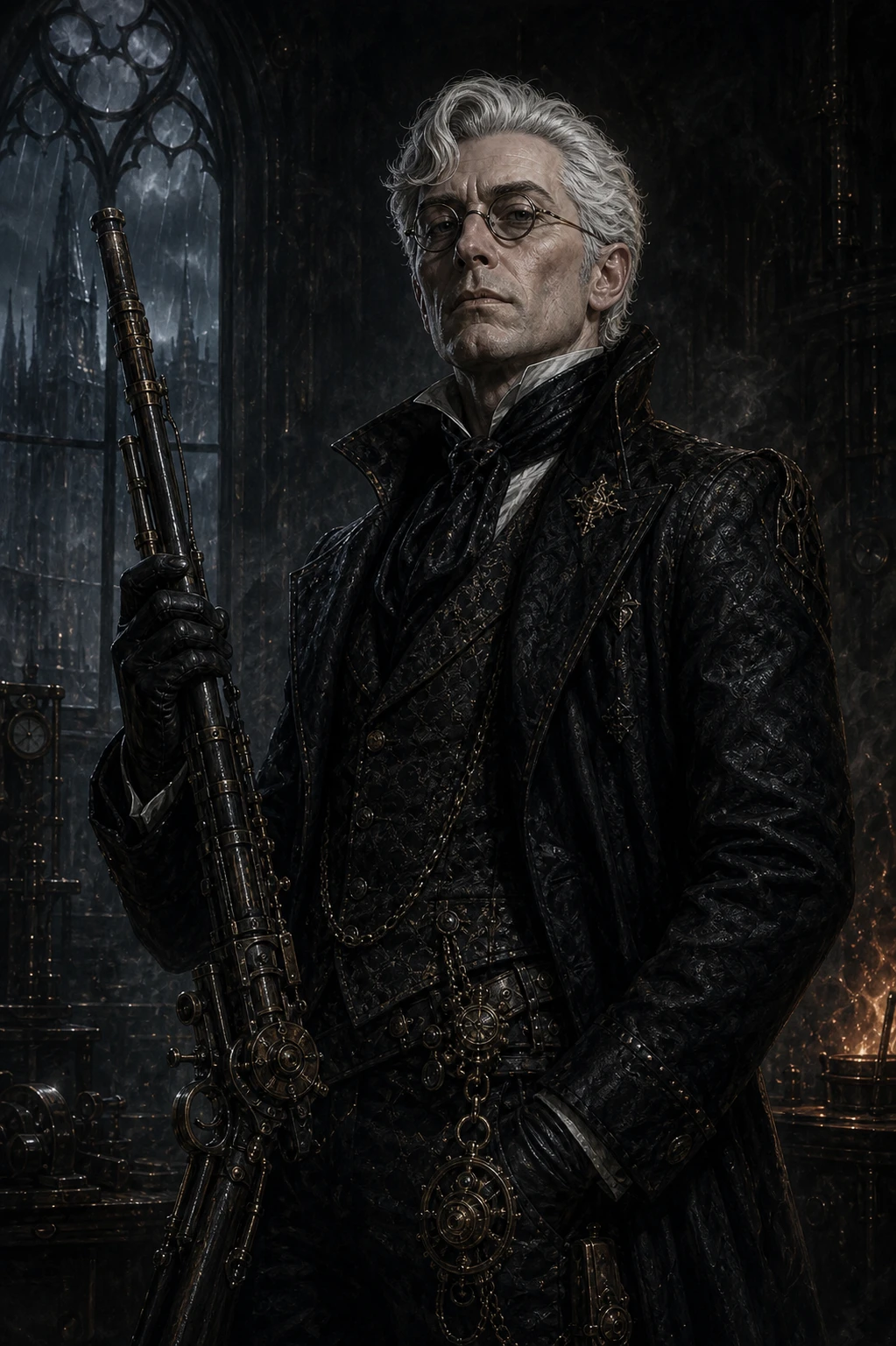 Percival de Rolo, the Smoking Lord, in a rain-dark Whitestone ruin